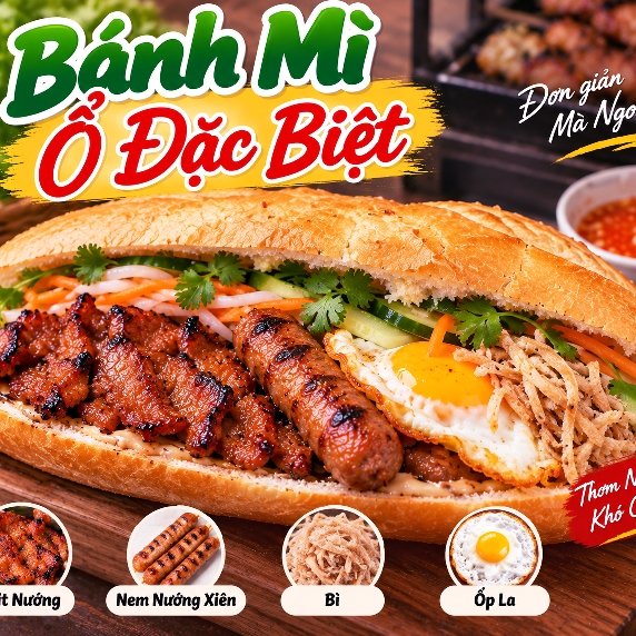 Bánh Mì Thịt Nướng Ổ Đặc Biệt